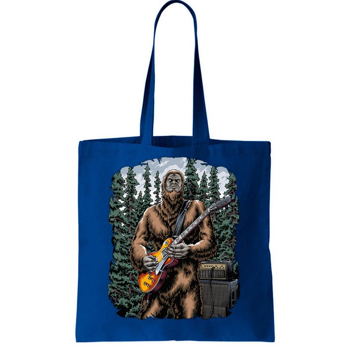 Rock On Bigfoot Sasquatch Loves Rock And Roll Graphic S Tote Bag