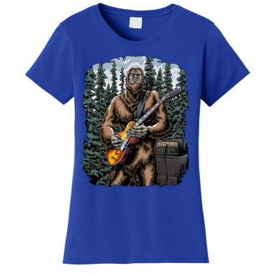 Rock On Bigfoot Sasquatch Loves Rock And Roll Graphic S Women's T-Shirt