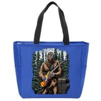 Rock On Bigfoot Sasquatch Loves Rock And Roll Graphic S Zip Tote Bag