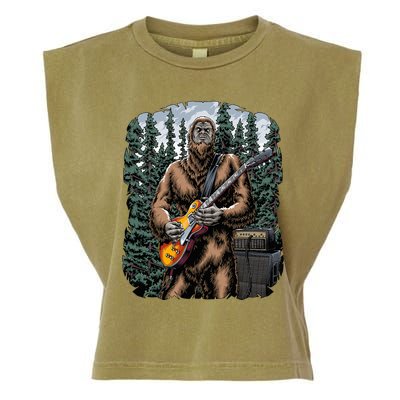 Rock On Bigfoot Sasquatch Loves Rock And Roll Graphic S Garment-Dyed Women's Muscle Tee