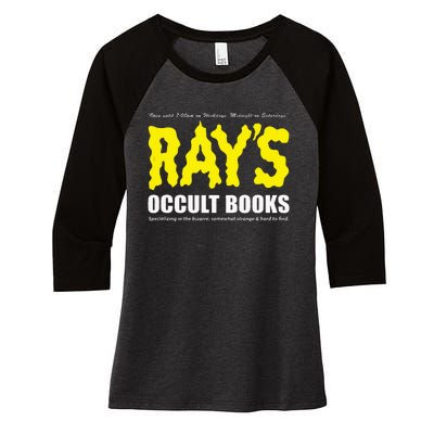 RayS Occult Books Women's Tri-Blend 3/4-Sleeve Raglan Shirt