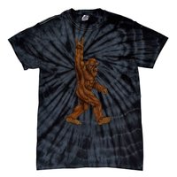 Rock On Bigfoot Sasquatch Loves Rock And Roll Sunglasses On Tie-Dye T-Shirt