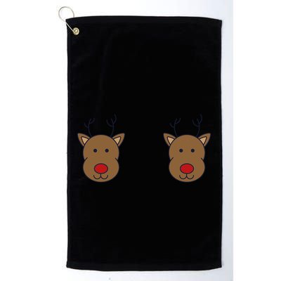 Reindeer On Boobs Christmas Pajama Costume Adult Humor Gift Golf Towel