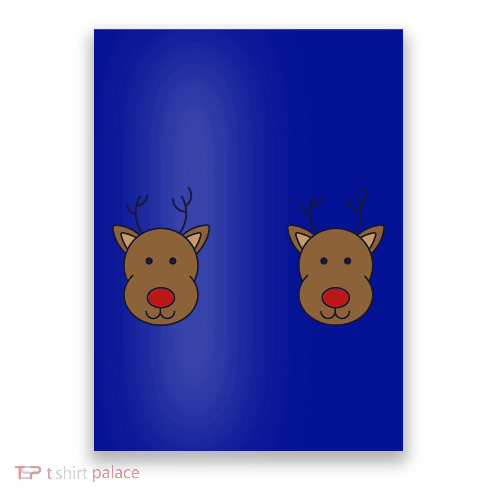 Reindeer On Boobs Christmas Pajama Costume Adult Humor Gift Poster