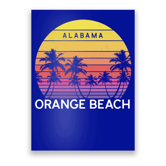 Retro Orange Beach Beach Vintage Alabama State Vacation Gift Poster