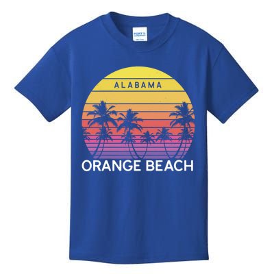 Retro Orange Beach Beach Vintage Alabama State Vacation Gift Kids T-Shirt