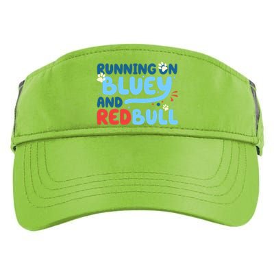 Running On Blue Heeler And Energy Drinks Red White Blue Dog Blu Adult Drive Performance Visor