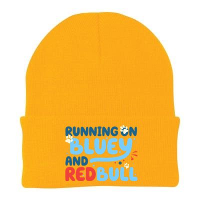 Running On Blue Heeler And Energy Drinks Red White Blue Dog Blu Knit Cap Winter Beanie