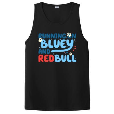 Running On Blue Heeler And Energy Drinks Red White Blue Dog Blu PosiCharge Competitor Tank