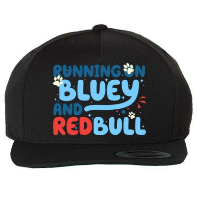 Running On Blue Heeler And Energy Drinks Red White Blue Dog Blu Wool Snapback Cap