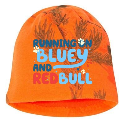 Running On Blue Heeler And Energy Drinks Red White Blue Dog Blu Kati - Camo Knit Beanie