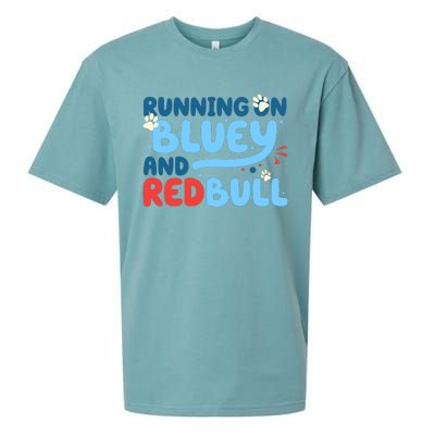 Running On Blue Heeler And Energy Drinks Red White Blue Dog Blu Sueded Cloud Jersey T-Shirt