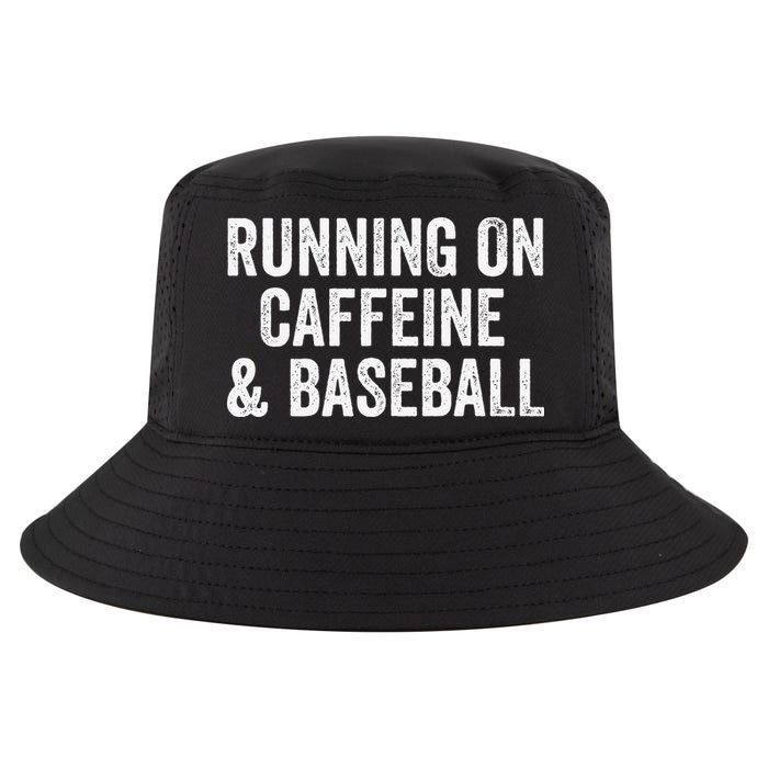 Running On Coffee And Baseball Caffeine Lover Cool Comfort Performance Bucket Hat