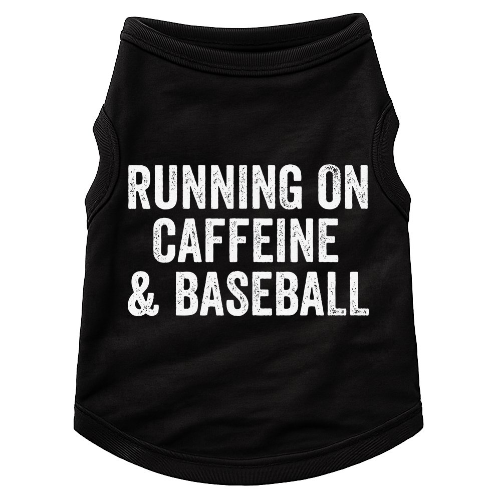 Running On Coffee And Baseball Caffeine Lover Doggie Tank