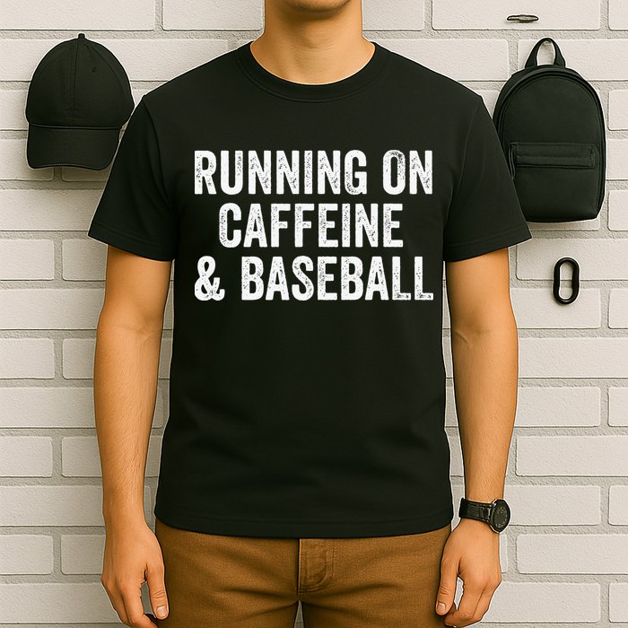 Running On Coffee And Baseball Caffeine Lover T-Shirt