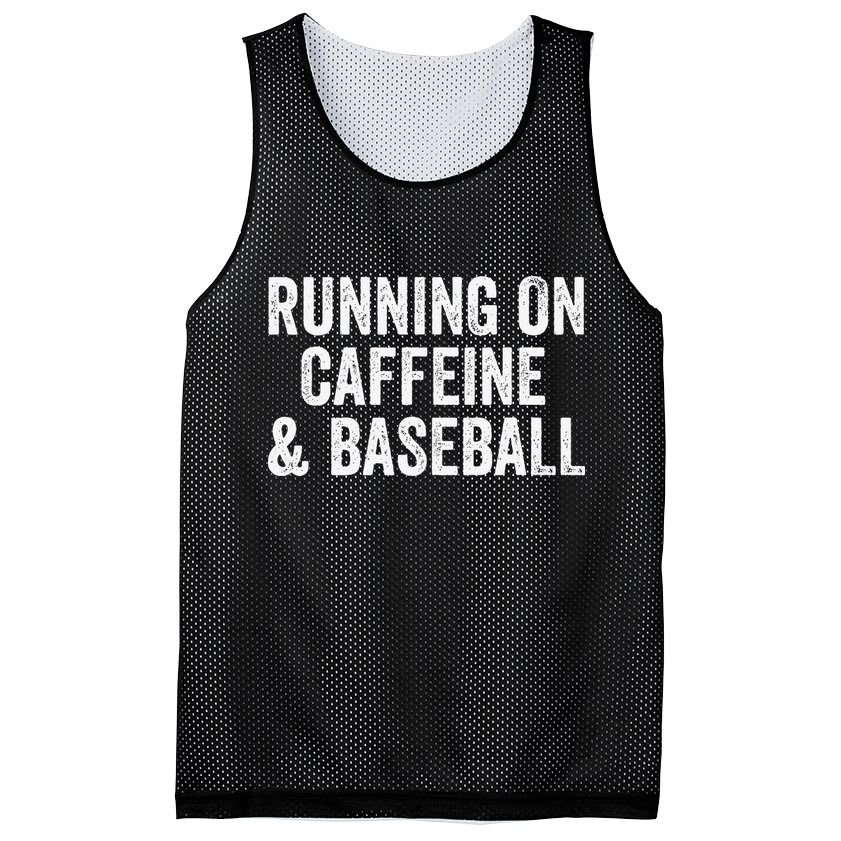 Running On Coffee And Baseball Caffeine Lover Mesh Reversible Basketball Jersey Tank