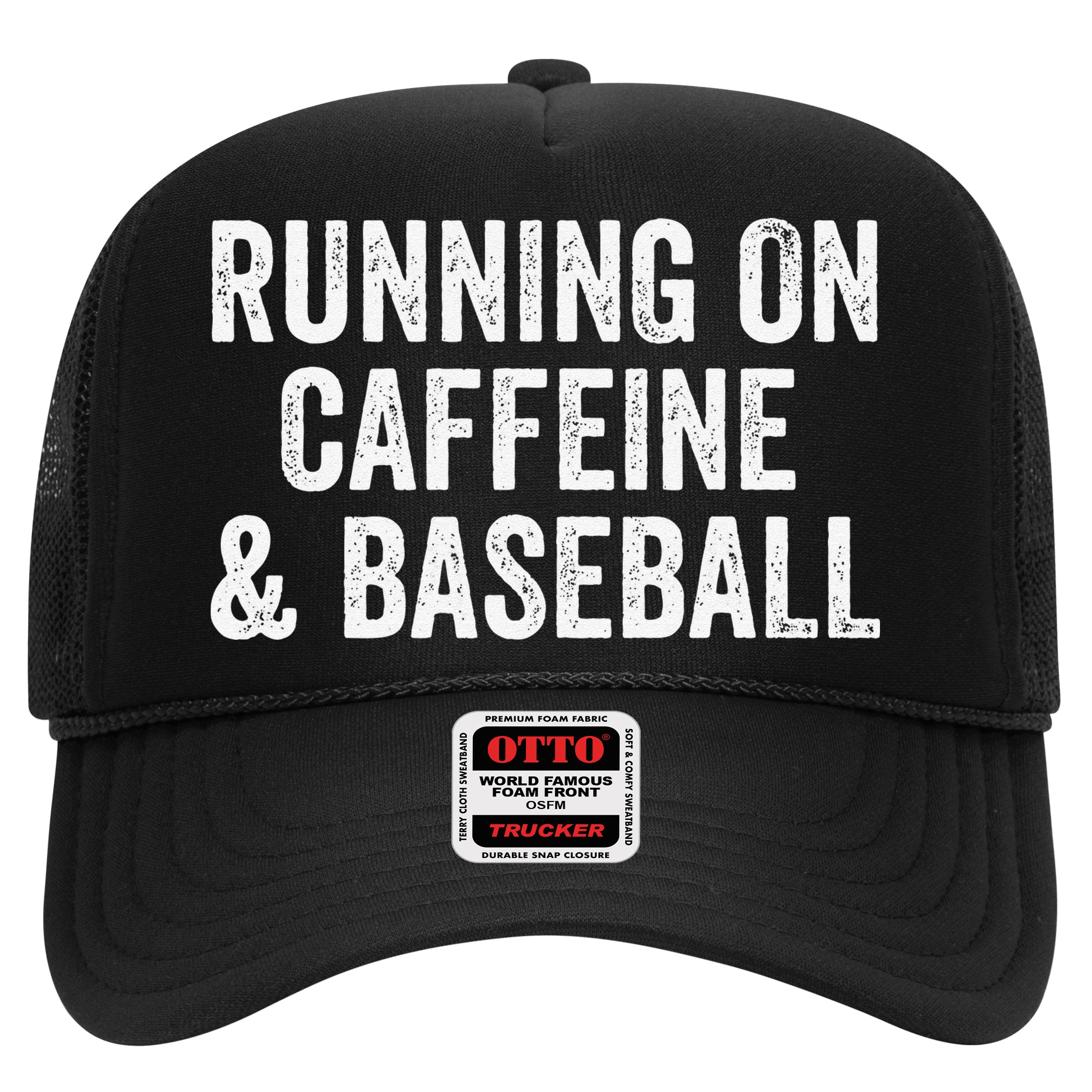 Running On Coffee And Baseball Caffeine Lover Hat