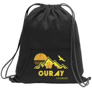 Retro Ouray Colorado Distressed Home Sweatshirt Cinch Pack Bag