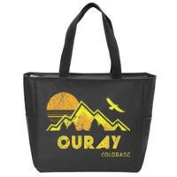 Retro Ouray Colorado Distressed Home Zip Tote Bag