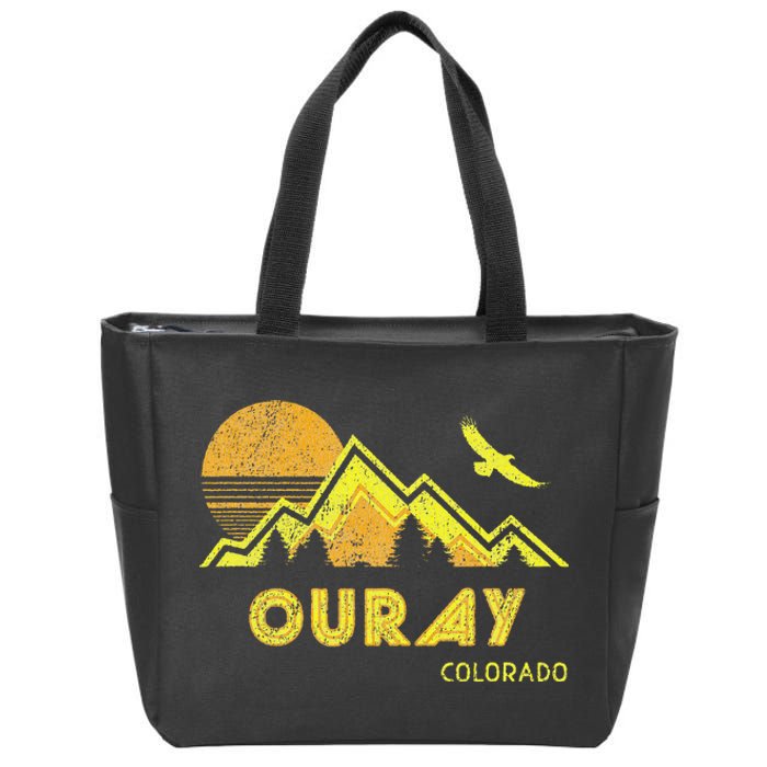 Retro Ouray Colorado Distressed Home Zip Tote Bag