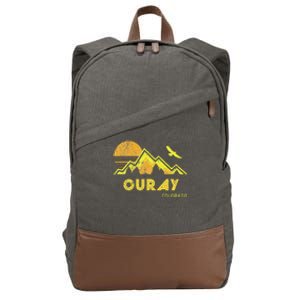 Retro Ouray Colorado Distressed Home Cotton Canvas Backpack