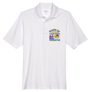 Raised On Cuban Bread And Croquetas Cuba Cuban Men's Origin Performance Pique Polo