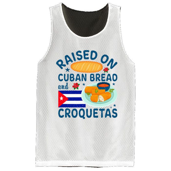 Raised On Cuban Bread And Croquetas Cuba Cuban Mesh Reversible Basketball Jersey Tank