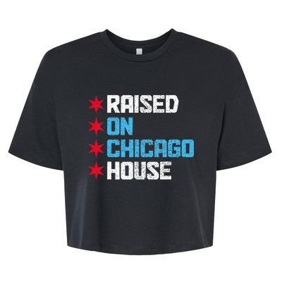 Raised On Chicago House Music Rave Party Vintage Bella+Canvas Jersey Crop Tee