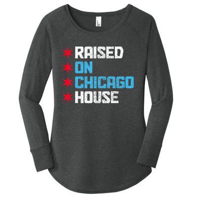 Raised On Chicago House Music Rave Party Vintage Women's Perfect Tri Tunic Long Sleeve Shirt