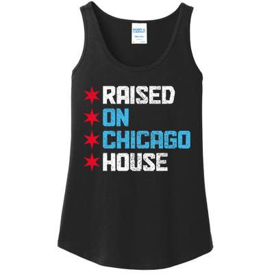 Raised On Chicago House Music Rave Party Vintage Ladies Essential Tank