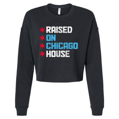 Raised On Chicago House Music Rave Party Vintage Cropped Pullover Crew