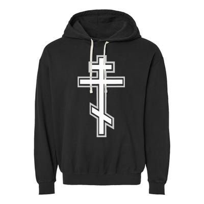 Russian Orthodox Cross. Crucifix Christian Garment-Dyed Fleece Hoodie