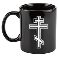 Russian Orthodox Cross. Crucifix Christian 11oz C Handle Ceramic Mug