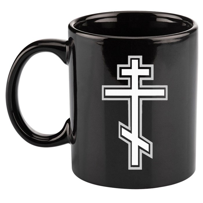 Russian Orthodox Cross. Crucifix Christian 11oz C Handle Ceramic Mug