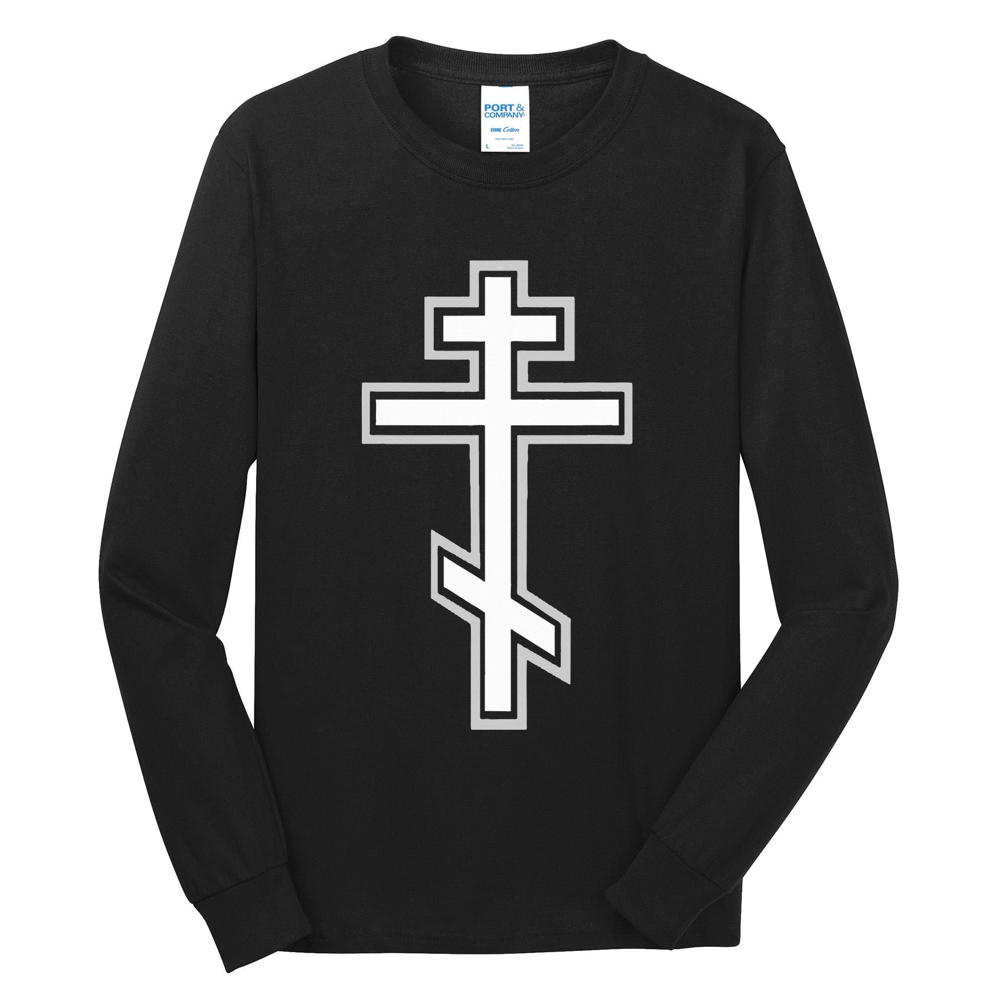 Russian Orthodox Cross. Crucifix Christian Tall Long Sleeve T-Shirt