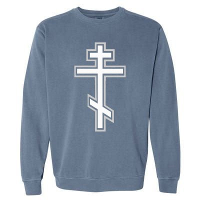 Russian Orthodox Cross. Crucifix Christian Garment-Dyed Sweatshirt