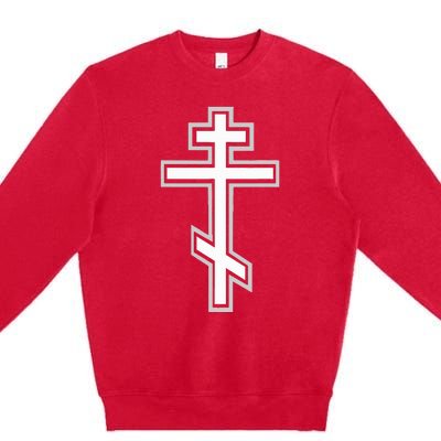 Russian Orthodox Cross. Crucifix Christian Premium Crewneck Sweatshirt