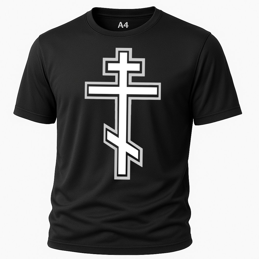 Russian Orthodox Cross Crucifix Christian Cooling Performance Crew T-Shirt