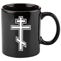 Russian Orthodox Cross Crucifix Christian 11oz C Handle Ceramic Mug