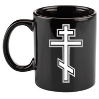 Russian Orthodox Cross Crucifix Christian 11oz C Handle Ceramic Mug