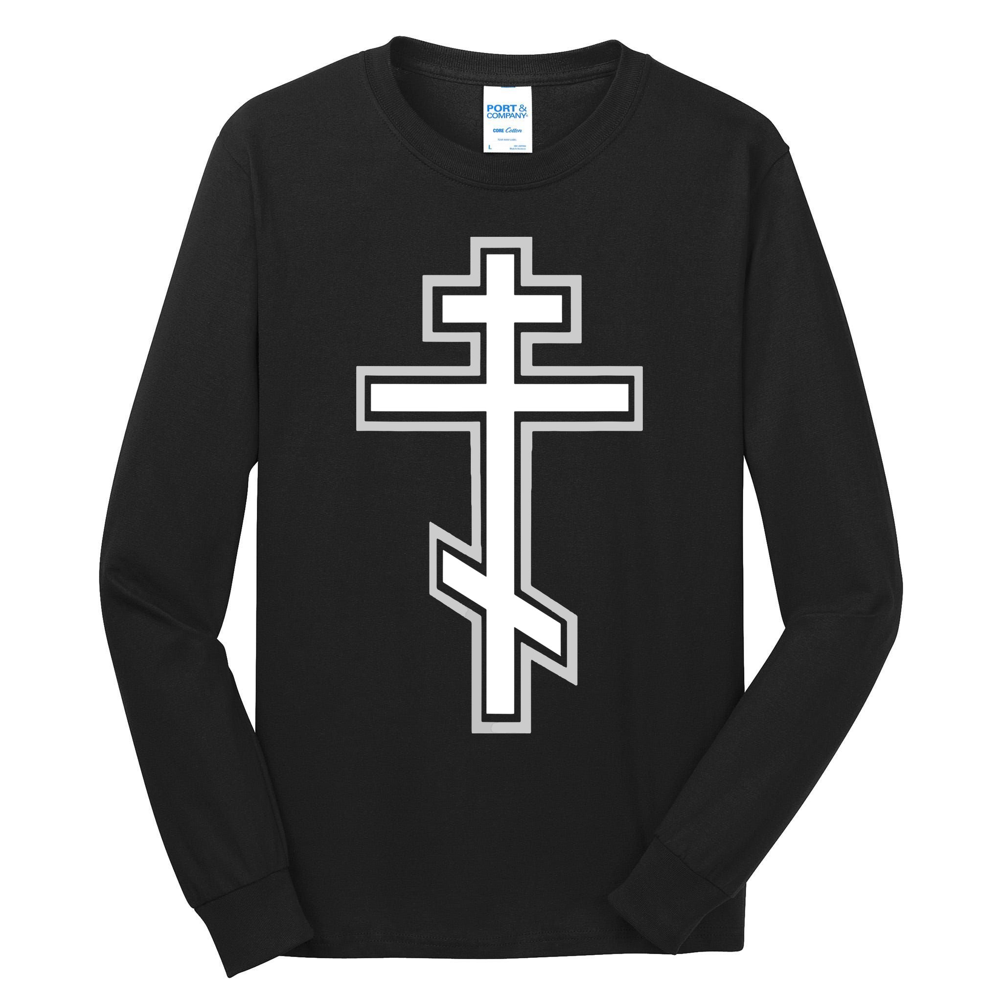 Russian Orthodox Cross Crucifix Christian Tall Long Sleeve T-Shirt