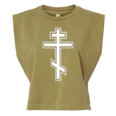 Russian Orthodox Cross Crucifix Christian Garment-Dyed Women's Muscle Tee