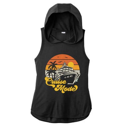 Retro On Cruise Mode Family Vacation Style Gift Ladies PosiCharge Tri-Blend Wicking Draft Hoodie Tank