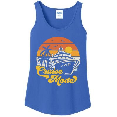 Retro On Cruise Mode Family Vacation Style Gift Ladies Essential Tank