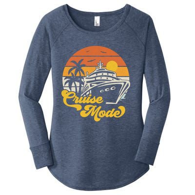 Retro On Cruise Mode Family Vacation Style Gift Women's Perfect Tri Tunic Long Sleeve Shirt