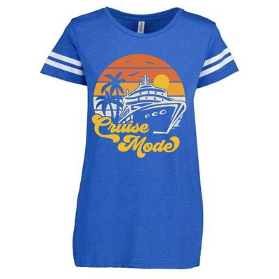 Retro On Cruise Mode Family Vacation Style Gift Enza Ladies Jersey Football T-Shirt