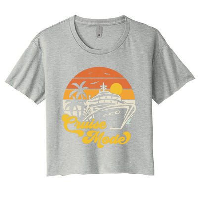 Retro On Cruise Mode Family Vacation Style Gift Women's Crop Top Tee