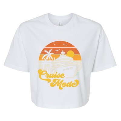 Retro On Cruise Mode Family Vacation Style Gift Bella+Canvas Jersey Crop Tee