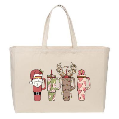 Retro Obsessive Cup Disorder Christmas Ocd Stanley Tumbler Christmas Cotton Canvas Jumbo Tote