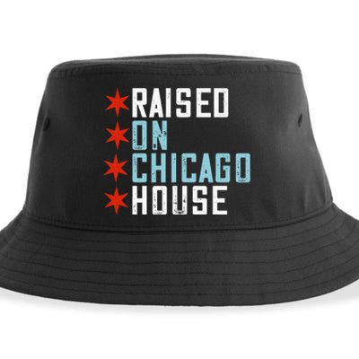 Raised On Chicago House Music EDM DJ Illinois Raver Sustainable Bucket Hat